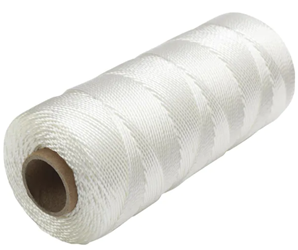 Bon 11-774 White #18 Braided Nylon Masons Line- 500 ft/roll- 12 rolls per case 