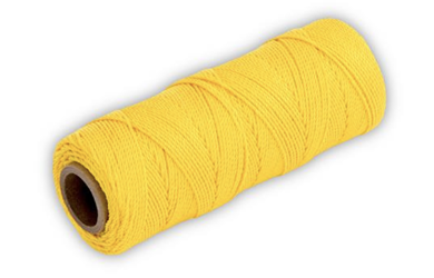 Bon 11-134 Yellow #18 Braided Nylon Masons Line- 500 ft/roll- 12 rolls per case